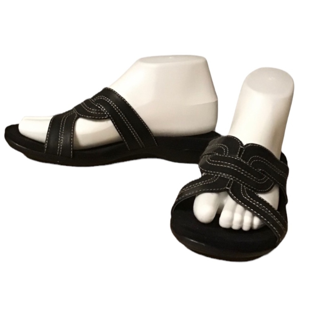 Croft & Barrow Black Leather Women's Sandals